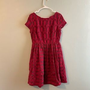 Anthro Moulinette Soeurs red vintage vibes dress